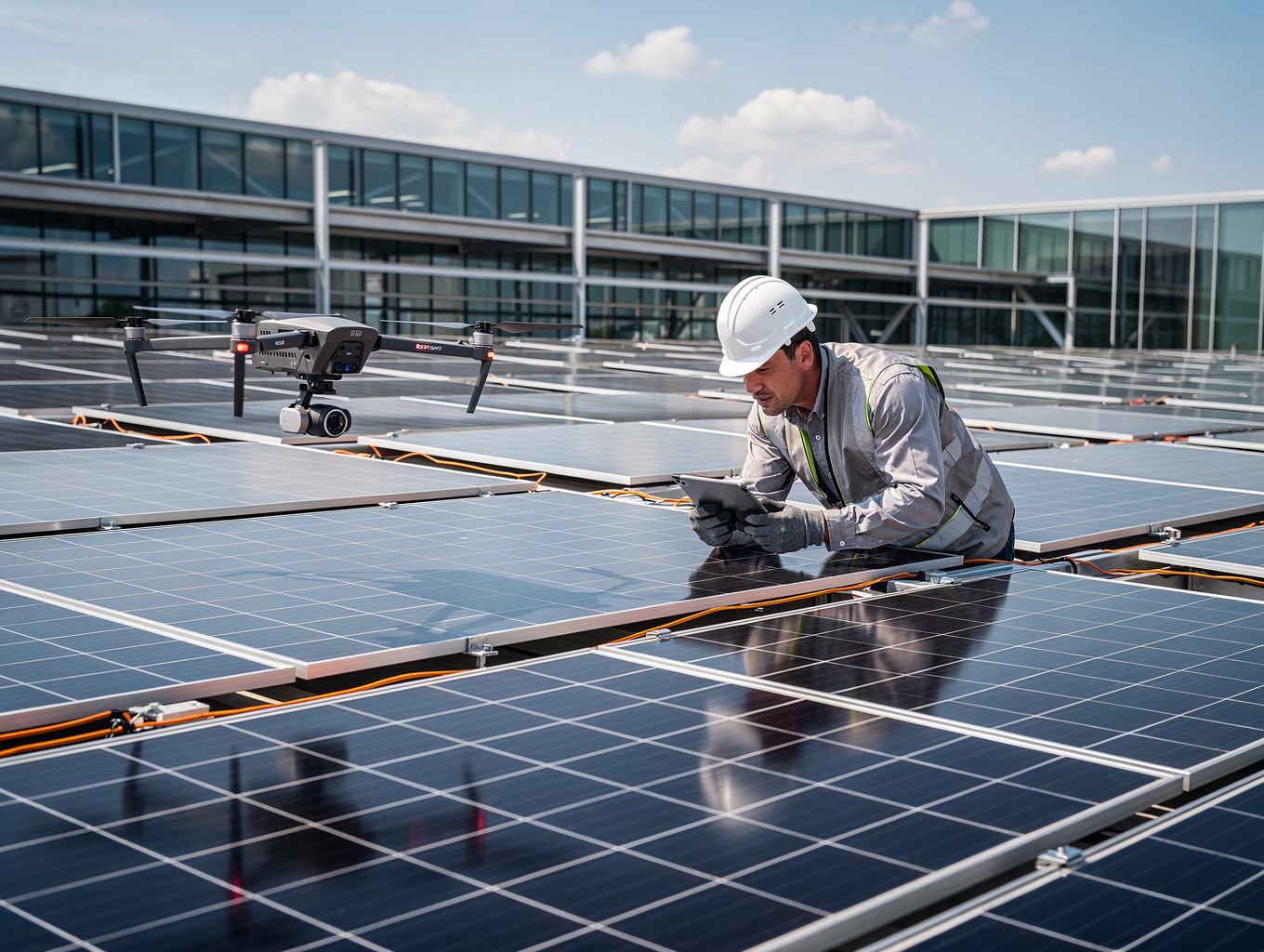 Paneles solares en complejo industrial